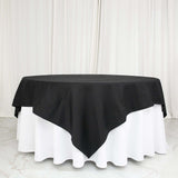 90" Black Square 100% Cotton Linen Table Overlay Washable