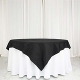 70" Black Square 100% Cotton Linen Table Overlay Washable