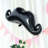 31" Black Mustache Shaped Mylar Balloon, Foil Party Balloons