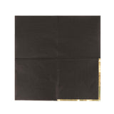 50 Pack 2 Ply Soft Black With Gold Foil Edge Dinner Paper Napkins, Wedding Cocktail 