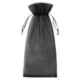 Black organza gift bag with drawstring closure #whtbkgd