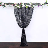 8ftx8ft Black Big Payette Sequin Event Background Drapery Panel, Photo Backdrop Curtain