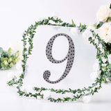 8 inch Black Decorative Rhinestone Number Stickers DIY Crafts - 9