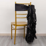 5 Pack Black Curly Willow Chiffon Satin Chair Sashes