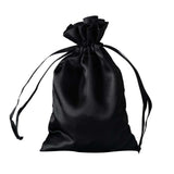 Black satin drawstring bag for storage or gift wrapping #whtbkgd