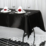 60"x102" Black Smooth Satin Rectangular Tablecloth