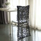 Black Big Payette Sequin Chiavari Chair Slipcover