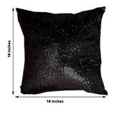 2 Pack | 18inch x 18inch Sequin Throw Pillow Cover, Decorative Cushion Case - Square Black Sequin