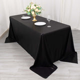 90x132inch Shiny Black Polyester Rectangular Tablecloth With Shimmer Sequin Dots