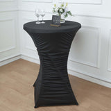 32inch Black Rouched Pleated Heavy Duty Spandex Cocktail Table Cover