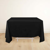 70" Black Premium Scuba Wrinkle Free Square Tablecloth, Scuba Polyester Tablecloth