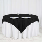 70"x70" Black Square Polyester Table Overlay