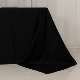 Black Seamless Lamour Satin Rectangle Tablecloth - 90x156inch for 8 Foot Table