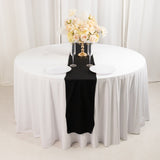 Black Premium Scuba Polyester Table Runner, Wrinkle Free Table Linen