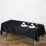 60"x102" Black Polyester Rectangular Tablecloth