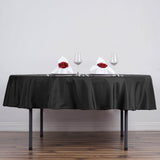 90" Black Polyester Round Tablecloth