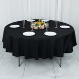 90" Black Premium Polyester Round Tablecloth - 220GSM