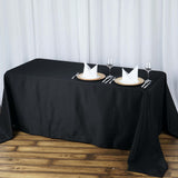 90x132inch Black 200 GSM Seamless Premium Polyester Rectangular Tablecloth