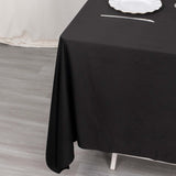 70" Black Premium Scuba Wrinkle Free Square Tablecloth, Scuba Polyester Tablecloth