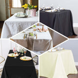 90"x132" Black Rectangle Chambury Casa 100% Cotton Tablecloth