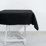 54"x54" Black 100% Cotton Linen Square Tablecloth Washable