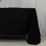 72"x120" Fire Retardant Black Tablecloth Premium Polyester Rectangular Table Cover