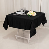 Black Seamless Lamour Satin Square Table Overlay- 54inch