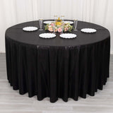 120inch Shiny Black Round Polyester Tablecloth With Shimmer Sequin Dots