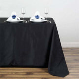 50"x120" Black Polyester Rectangular Tablecloth