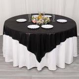 72x72inch Black Shimmer Sequin Dots Square Polyester Table Overlay