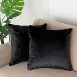 2 Pack | 18inch Black Soft Velvet Square Throw Pillow Cover