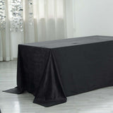 90inch x 156inch Black Seamless Premium Velvet Rectangle Tablecloth, Reusable Linen