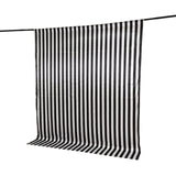 Black White Striped Satin Backdrop Curtain Drapery, Glossy Event Photography Background Room Divider