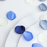 400 Pack | Matte Dusty Blue Mix Life-Like Flower Petals, Silk Rose Petal Round Table Confetti