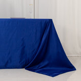 90x156inch Royal Blue Seamless Lamour Satin Rectangle Tablecloth for 8 Foot Table