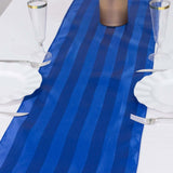 12x108inch Royal Blue Satin Stripe Table Runner, Elegant Tablecloth Runner