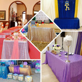 90 inch x 132 inch Royal Blue Premium Sequin Rectangle Tablecloth