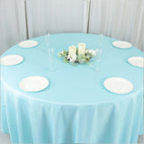 108" Light Blue Polyester Round Tablecloth