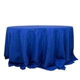 132inch Royal Blue 200 GSM Seamless Premium Polyester Round Tablecloth