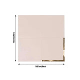 50 Pack Blush Disposable Cocktail Napkins with Gold Foil Edge, Soft 2 Ply Paper Napkins