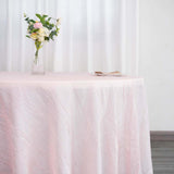 120inch Blush Rose Gold Accordion Crinkle Taffeta Round Tablecloth