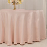 120 Blush Seamless Lamour Satin Round Tablecloth for 5 Foot Table With Floor-Length Drop