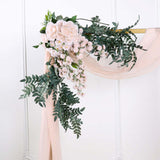 18ft Blush/Rose Gold Wedding Arch Drapery Fabric Window Scarf Valance Sheer Organza Linen