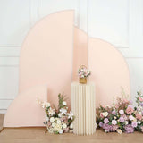 Set of 4 | Matte Blush Rose Gold Spandex Half Moon Chiara Backdrop Stand Covers