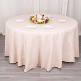 120inch Blush Rose Gold 200 GSM Seamless Premium Polyester Round Tablecloth