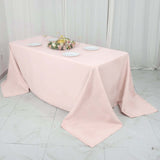 90x132inch Blush Rose Gold 200 GSM Seamless Premium Polyester Rectangular Tablecloth