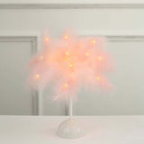 15inch LED Blush Rose Gold Feather Table Lamp Wedding Centerpiece