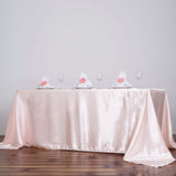 90x132Inch Rose Gold / Blush Satin Seamless Rectangular Tablecloth