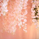 42inches Blush/Rose Gold Artificial Silk Hanging Wisteria Flower Garland Vines