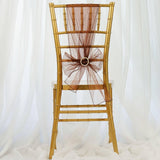 5pc x Chair Sash Organza - Chocolate